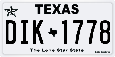 TX license plate DIK1778
