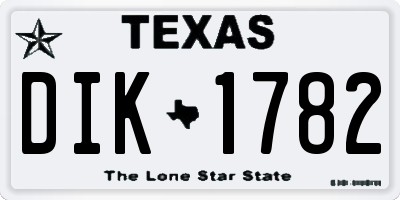 TX license plate DIK1782