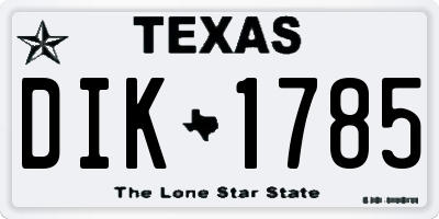 TX license plate DIK1785