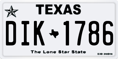 TX license plate DIK1786