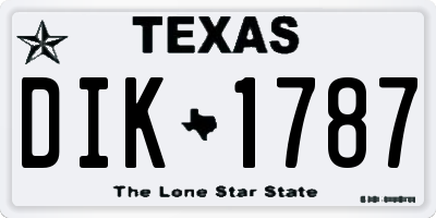 TX license plate DIK1787