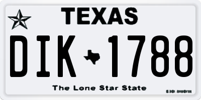 TX license plate DIK1788