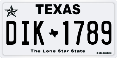 TX license plate DIK1789