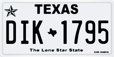 TX license plate DIK1795