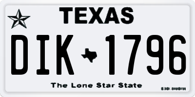 TX license plate DIK1796