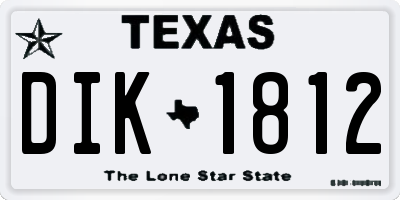 TX license plate DIK1812