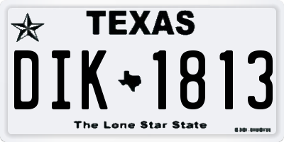 TX license plate DIK1813