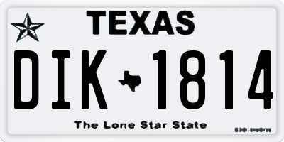 TX license plate DIK1814