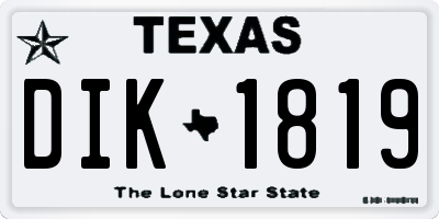TX license plate DIK1819
