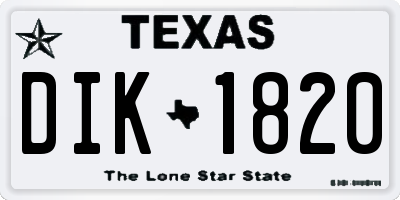 TX license plate DIK1820