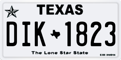 TX license plate DIK1823