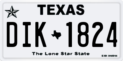 TX license plate DIK1824