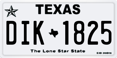 TX license plate DIK1825