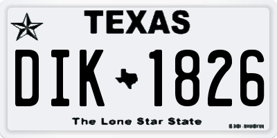 TX license plate DIK1826