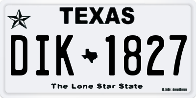 TX license plate DIK1827