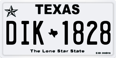 TX license plate DIK1828