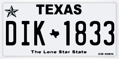 TX license plate DIK1833