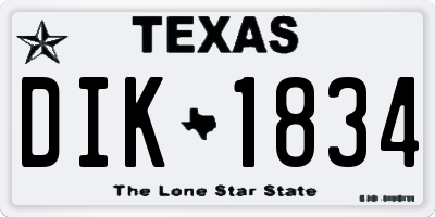 TX license plate DIK1834