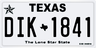 TX license plate DIK1841