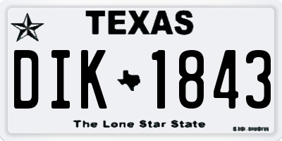 TX license plate DIK1843