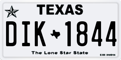 TX license plate DIK1844