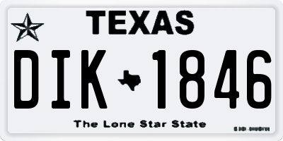 TX license plate DIK1846