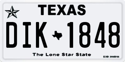 TX license plate DIK1848