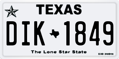 TX license plate DIK1849