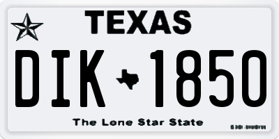 TX license plate DIK1850