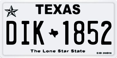 TX license plate DIK1852