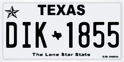 TX license plate DIK1855