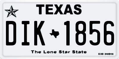 TX license plate DIK1856