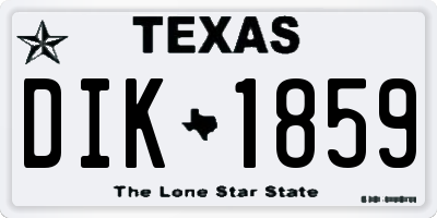 TX license plate DIK1859