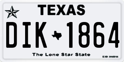 TX license plate DIK1864