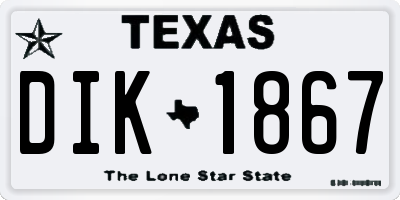 TX license plate DIK1867