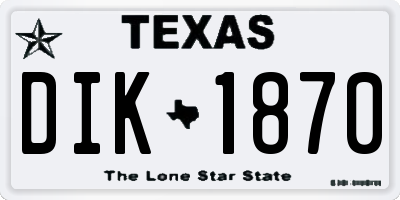 TX license plate DIK1870