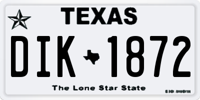 TX license plate DIK1872