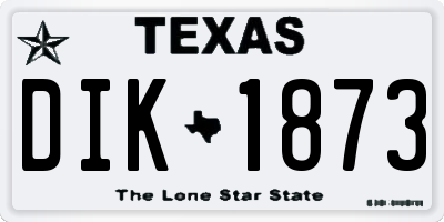 TX license plate DIK1873