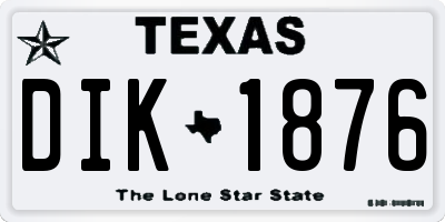 TX license plate DIK1876