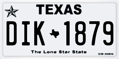TX license plate DIK1879