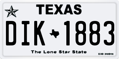 TX license plate DIK1883