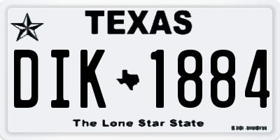 TX license plate DIK1884