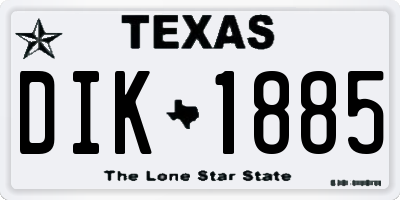 TX license plate DIK1885