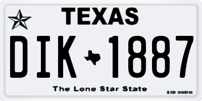 TX license plate DIK1887