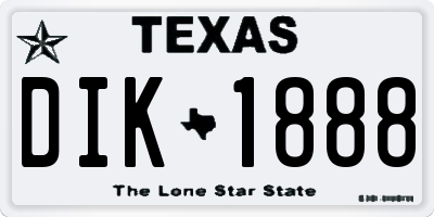 TX license plate DIK1888