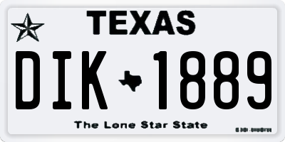 TX license plate DIK1889