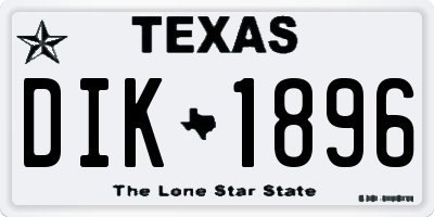 TX license plate DIK1896
