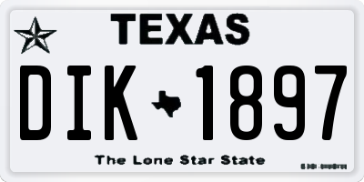 TX license plate DIK1897