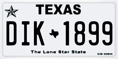 TX license plate DIK1899