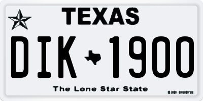 TX license plate DIK1900